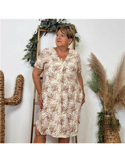 Z329- Robe Christy "Fleurettes" (T44-T52) (camel)