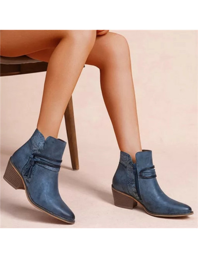 R395- Bottine Santiag (T36-T42) (bleu jeans)