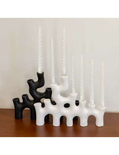 Candelabre céramique noire