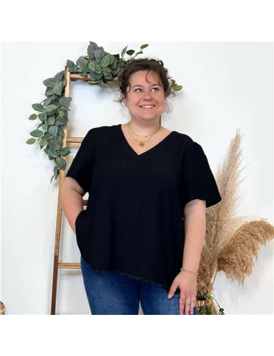 K357- Blouse «By One» (T40-T48) (noir)