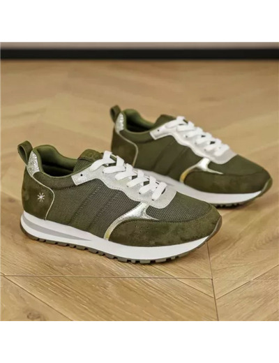 R402- Sneakers Moow tricolore (T36-T41) (kaki)