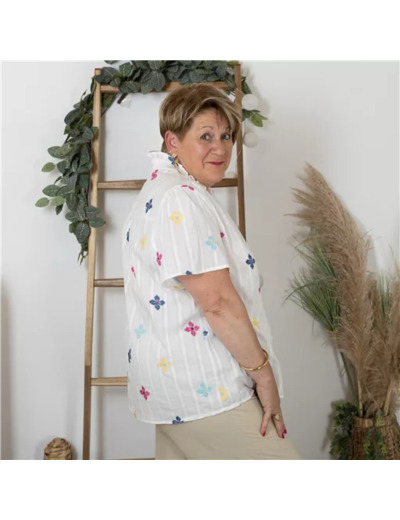 K254- Chemise By One (T40-T48) 🌸 (blanc)