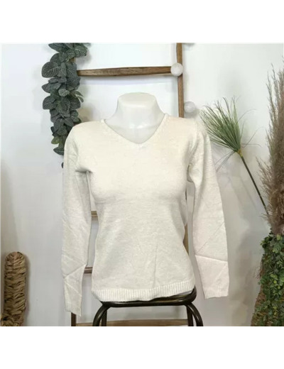 Y248- Pull Laine Cachemire "Tricotonic" (les T36&40) (beige)