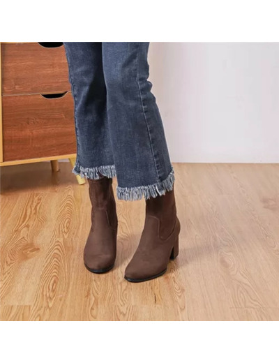 R391- Bottes Moow aspect daim (T36-T41) (marron)