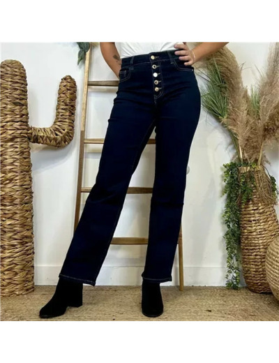 M964- Jean Wide Leg "Boutons" Voggo (T36-T44) (brut)