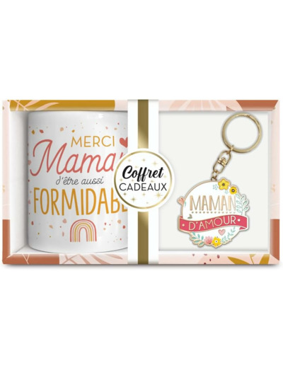 STC coffret mug et porte clés "Maman"