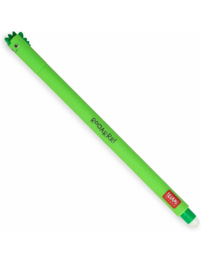 LEGAMI - Stylo gel effaçable, pointe bille pour enlever l'encre sans consommer la feuille, Encre verte thermosensible, diamètre de la pointe 0,7 mm, Thème Dino