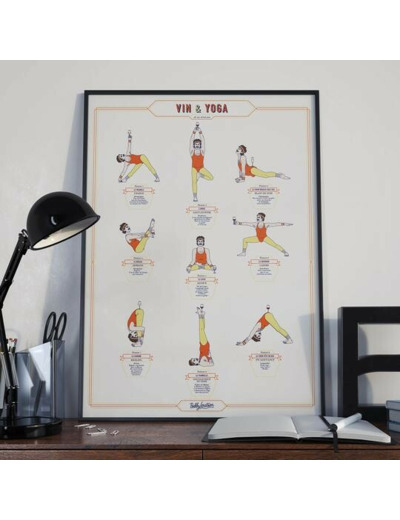 Affiche Vin et yoga homme
