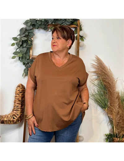 Z133- T-Shirt uni "C'Mélodie" 🇮🇹 (camel)