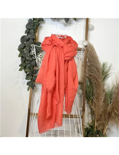 Y520- Foulard uni large (corail)