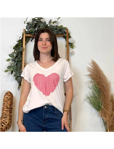 K165- T-Shirt « Vichy » (Tu) 🇮🇹 (fond blanc)