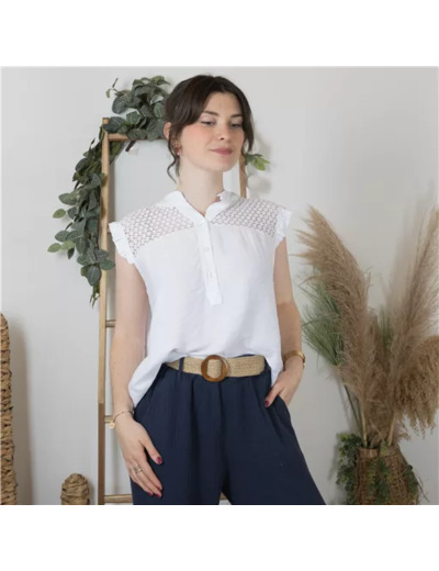 K182- Blouse Coton (Tu) 🇮🇹 (blanc)