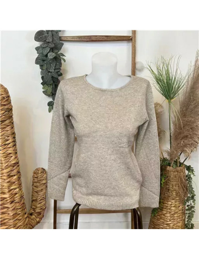 Y252- Pull Laine Cachemire "Tricotonic" (les T38&42) (taupe)