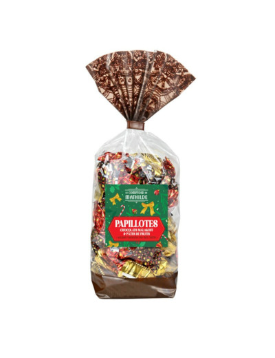 Sachet Papillotes Assortiment Chocolats Lait/Noir & Pates De Fruits 260G