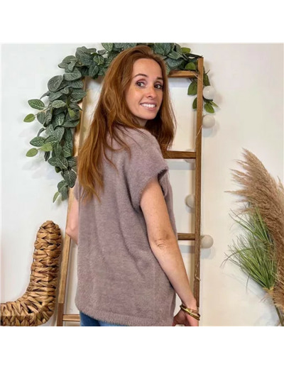 K117- Pull « Pilou Pilou » (Tu) 🇮🇹 (taupe)