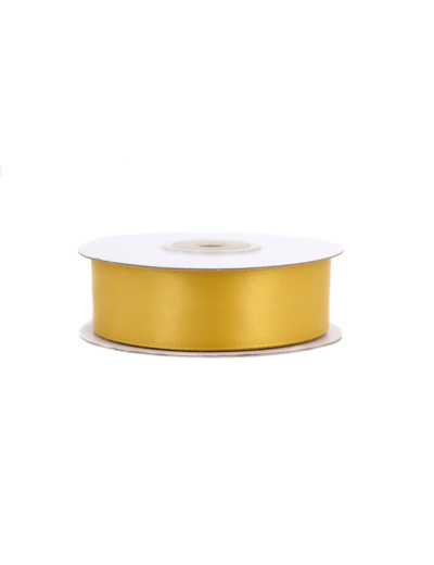 Ruban satin double face 25 mm de large 20 metres de long Doré
