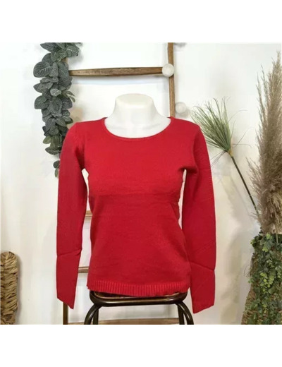 Y251- Pull Laine Cachemire "Tricotonic" (les T36&40) (rouge)