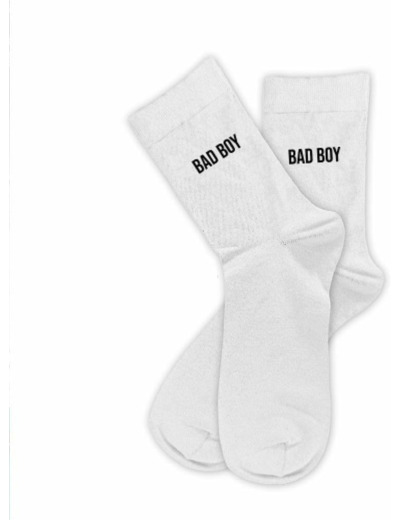 Chaussettes blanches bad boy homme
