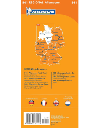 CARTE REGIONALE ALLEMAGNE NORD-OUEST