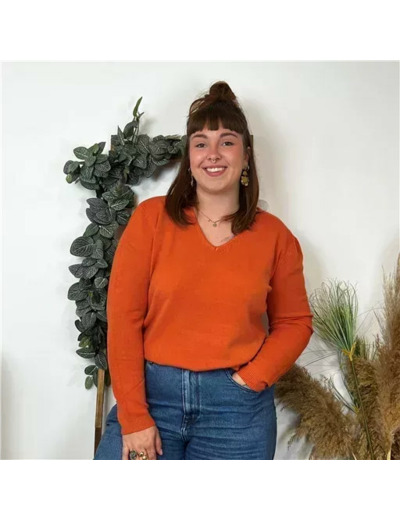 Y259- Pull Laine Cachemire "Tricotonic" (les T34&48) (rouille)