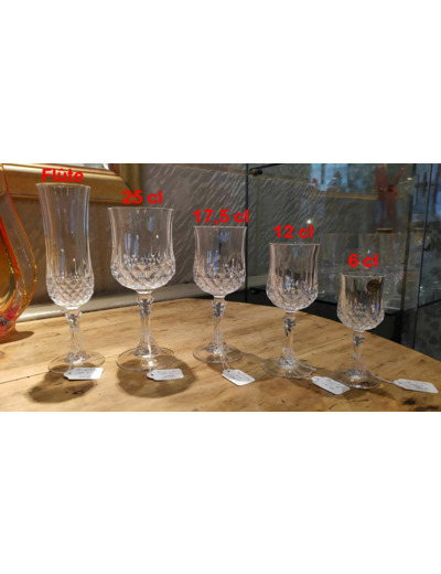 6 Verres à pied Cristal d'Arques