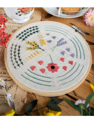 Kit broderie fleurs "L'apprenti fleuriste" - Tome 1