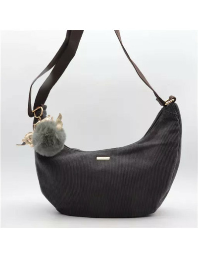 P403- Banane Velour cotelé Flora & Co (gris)