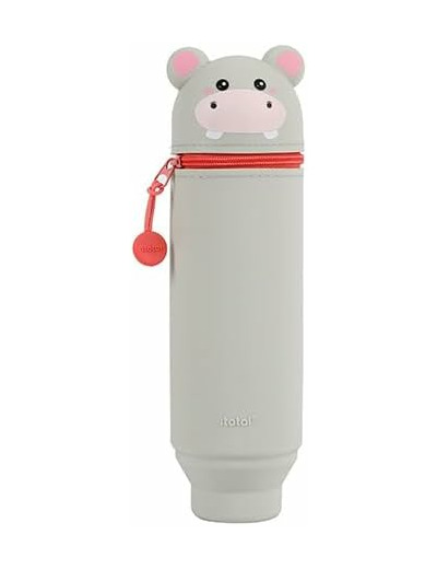 I-TOTAL® - Trousse en Silicone Souple pour l'École, Extensible avec Forme Profilée Hippo
