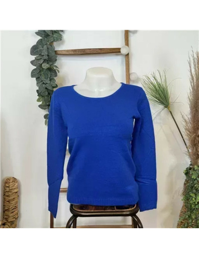 Y251- Pull Laine Cachemire "Tricotonic" (les T36&40) (bleu royal)