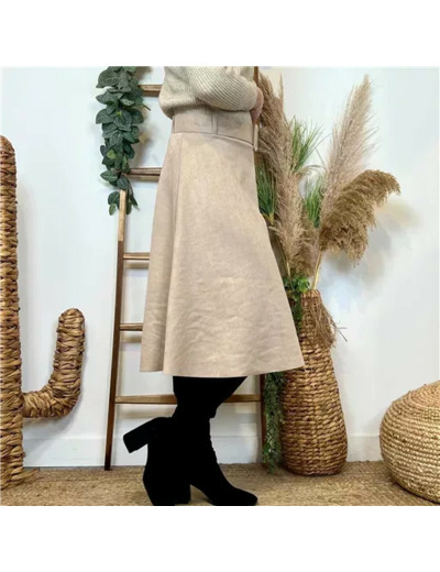 L724- Jupe en velour (Tu) 🇮🇹 (beige)