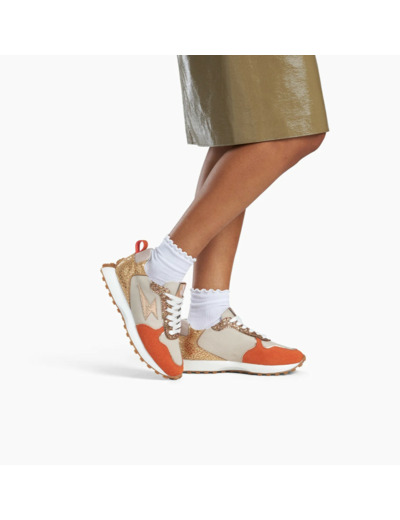 Baskets éclair beige et orange à semelle running -  Lunelle - Vanessa Wu