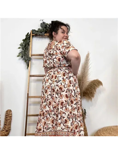 K178- Robe longue Bohême (T40-T48) (camel)