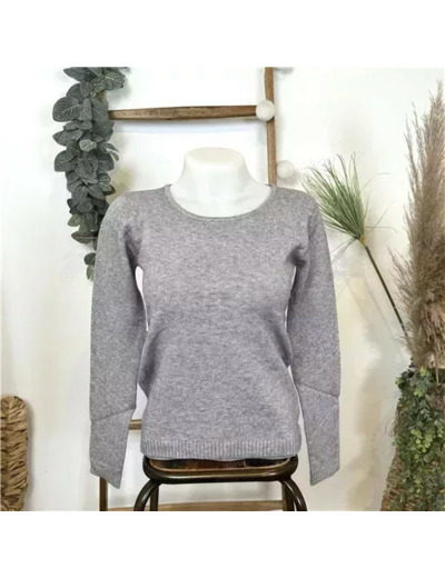 Y251- Pull Laine Cachemire "Tricotonic" (les T36&40) (gris)