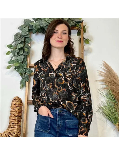 K091- Blouse By-One Pointillé (T36-T38) (noir)