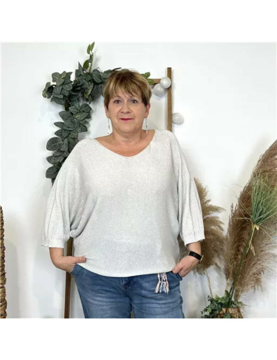 Z552. Pull à paillettes (Tu) 🇮🇹 (ecru)