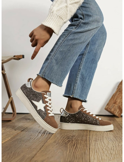 Baskets femme white brown - Stecy - Findlay