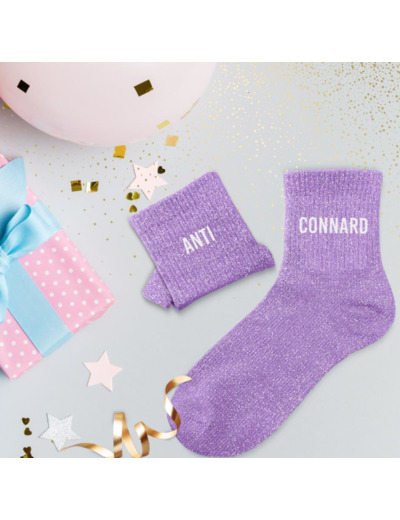 Chaussettes paillettes duo anti connard