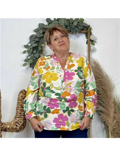 Z101- Blouse « Christy "Seventies" (T44-T52) (vert brésil)