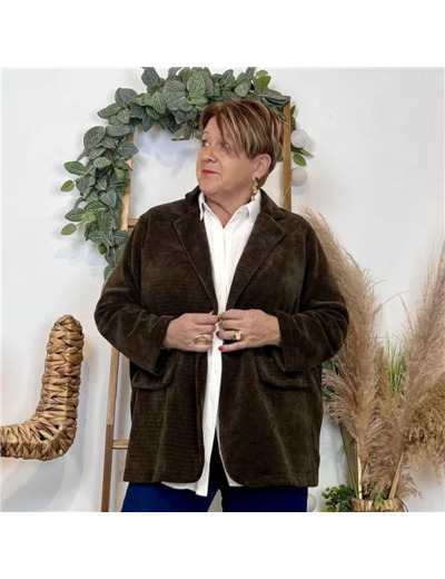 Z111- Veste en velours (Gt) 🇮🇹 (marron)
