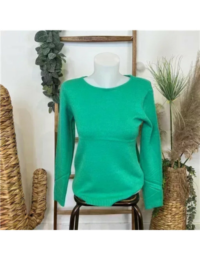 Y252- Pull Laine Cachemire "Tricotonic" (les T38&42) (vert brésil)