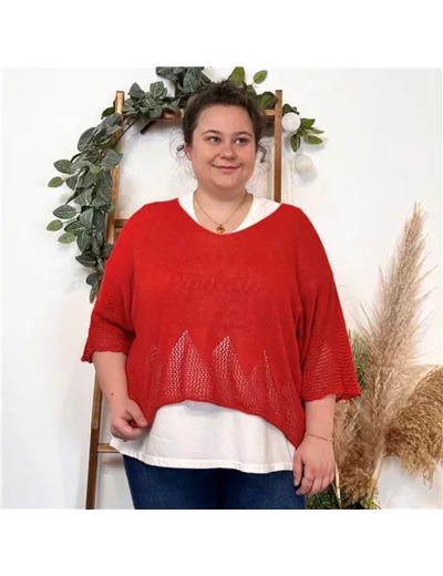 K407- Pull imprimé (Tu) 🇮🇹 (rouge)