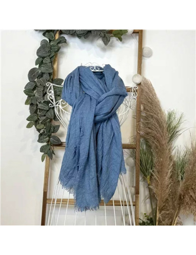 Y520- Foulard uni large (bleu jeans)