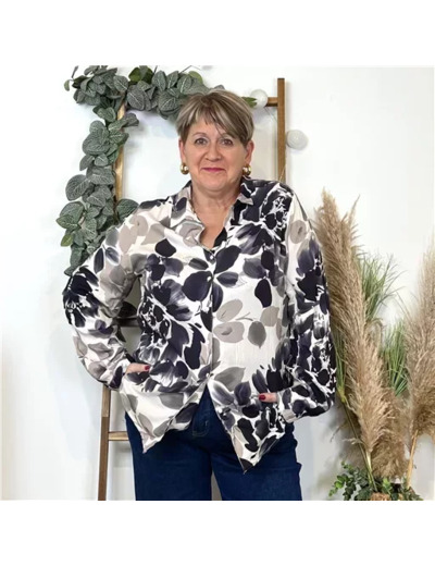 K606- Chemise "Akoz" (T42-T48) (gris)