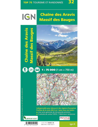 TOP75032 CHAINE DES ARAVIS MASSIF DES BAUGES