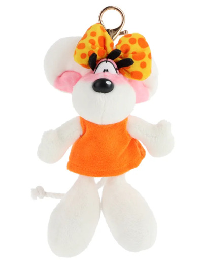 Porte-clés peluche Diddlina en robe orange 15cm