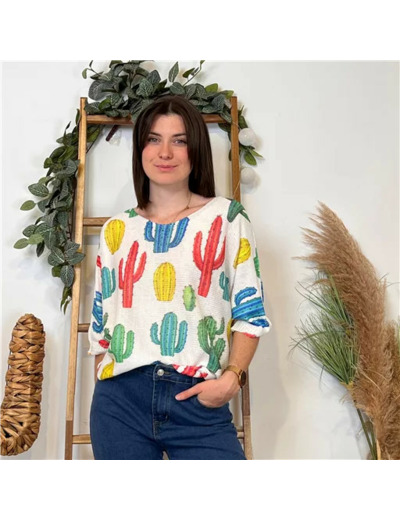 K866- Pull “Fantaisies” (TU) 🇮🇹 (multicolore)