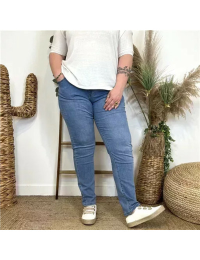 N598- Jean coupe Slim Voggo (T42-T50) (denim clair)