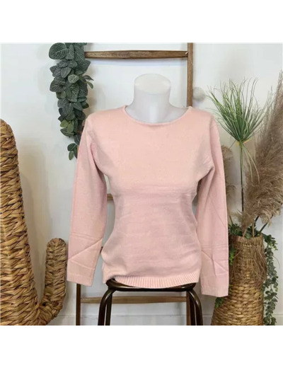 Y252- Pull Laine Cachemire "Tricotonic" (les T38&42) (rose poudré)