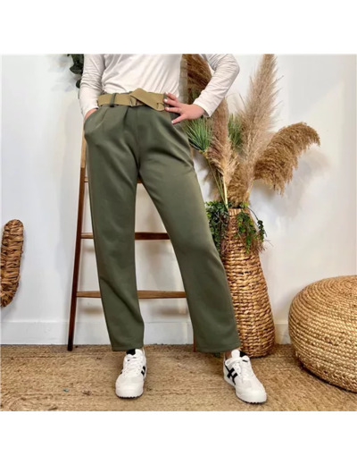 L795- Pantalon chino ceinture (Tu) 🇮🇹 (kaki)