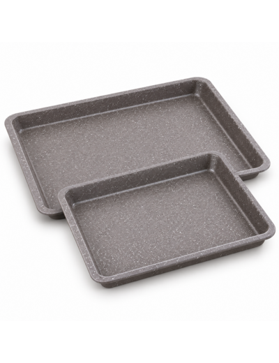 Lot de 2 plaques de cuisson Royal Swiss – Antiadhésives effet marbre